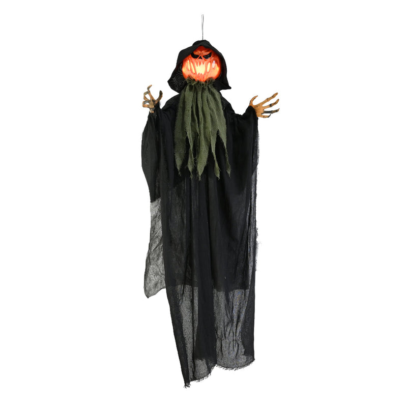 Animated Hanging Pumpkin Man Battery Operated 1.2m Halloween Animatronics