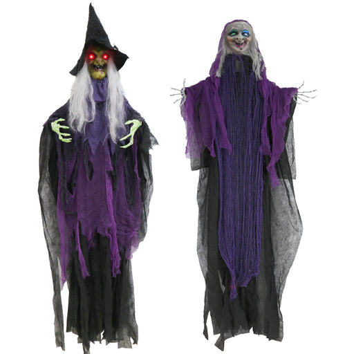 Animated Giant Hanging Witch Battery Operated 2.1m Halloween Animatronics