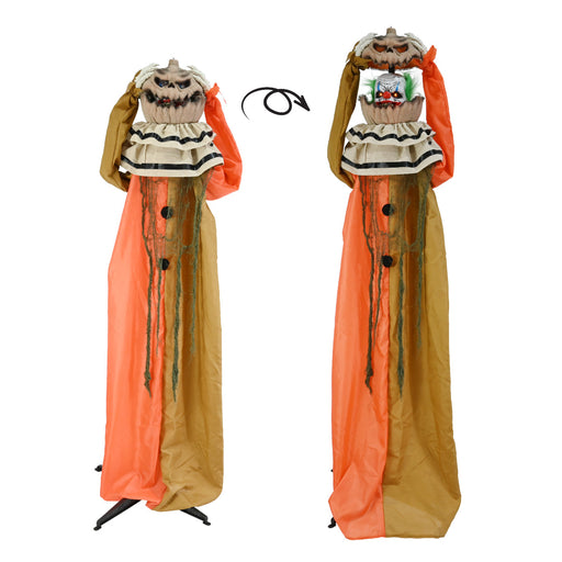 Animated Standing Pumpkin Clown Battery Operated 1.7m Halloween Animatronics