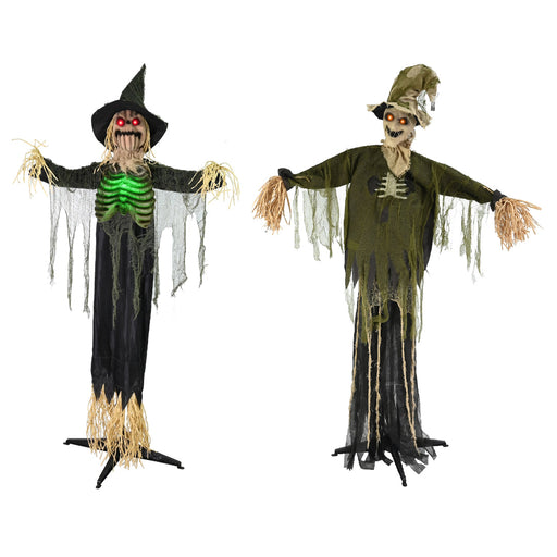 Animated Standing Scarecrow 1.7m Battery Operated Halloween Animatronics