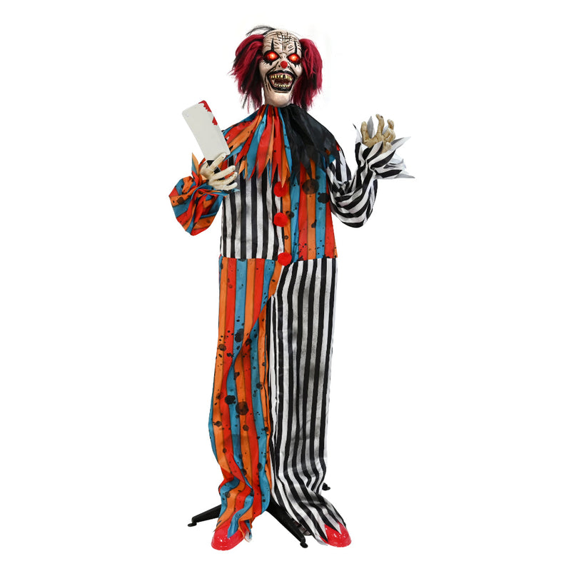Animated Standing Clown 1.8m Battery Operated Halloween Animatronics