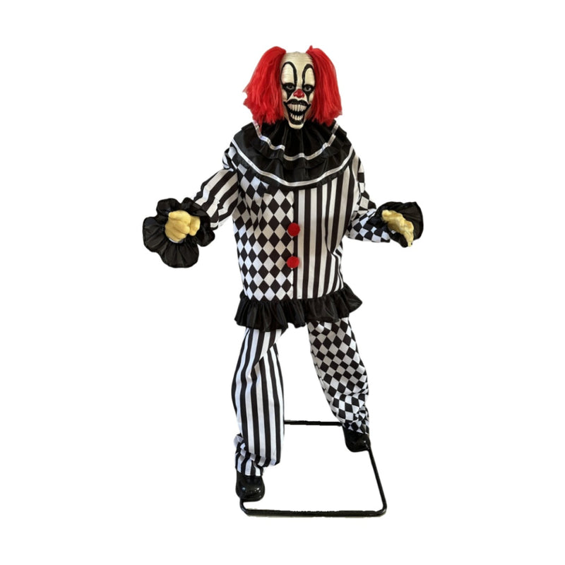 Animated Terrifying Clown Battery Operated 1.8m Halloween Animatronics Deluxe
