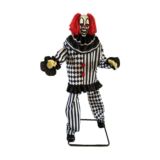 Animated Terrifying Clown Battery Operated 1.8m Halloween Animatronics Deluxe