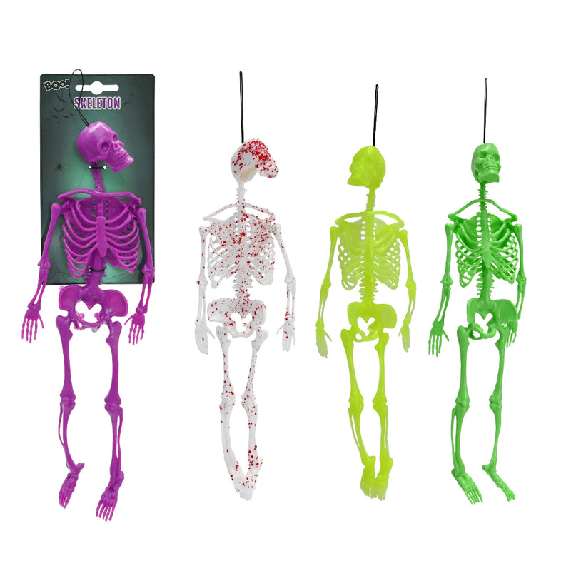 Hanging Neon Skeleton 33cm Assorted Halloween Skeleton