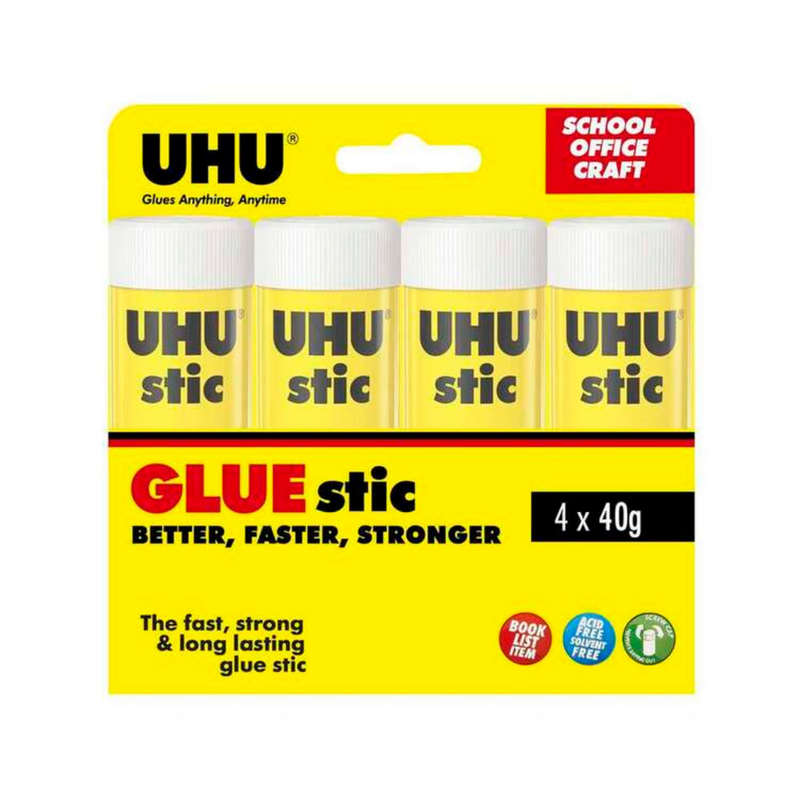 Ronis UHU Glue Stic 40g x 4 Multipak