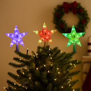 USB LED Lightshow Star Tree Topper with remote 19cm assorted