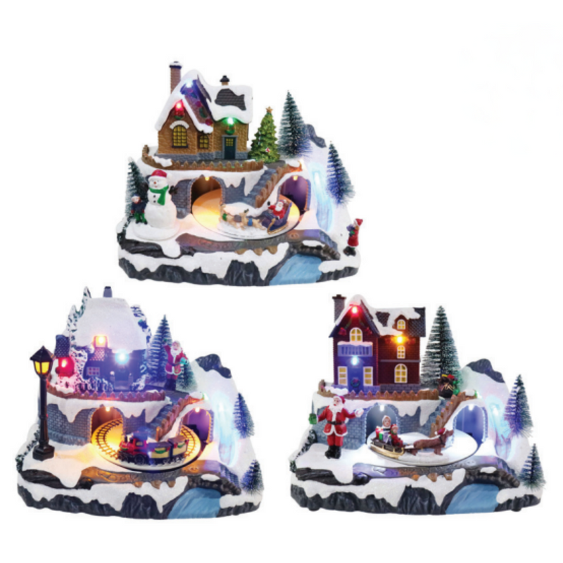 Ronis USB LED Musical Christmas House 21x61x14cm Assorted