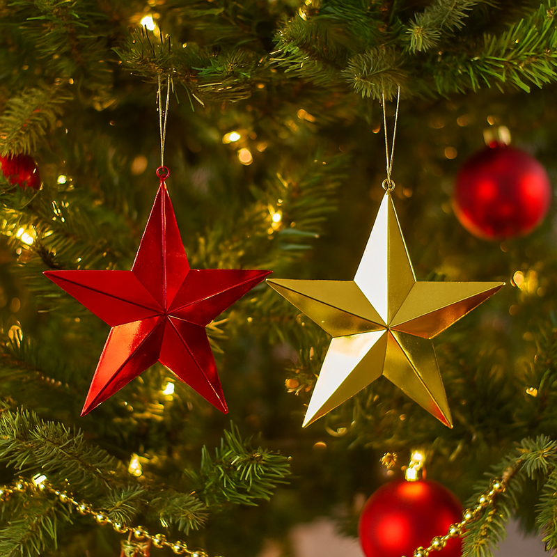 UV Resistant Hanging Star 40x40cm Assorted Christmas Decoration