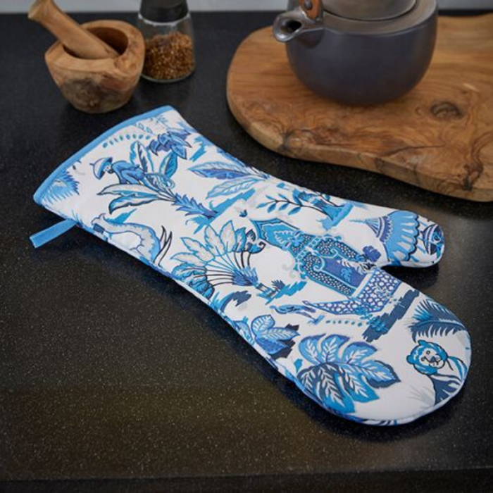 Ronis Ulster Weavers India Oven Glove 37x20x0.2cm Blue White