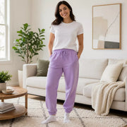Unisex Snuggy Sherpa pants in assorted solid print designs, featuring ultra-soft fleece for warm, cosy comfort during colder days and nights. – thumbnail
