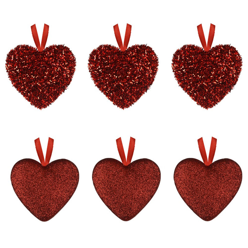 Pack of 3 decorative hearts 8cm