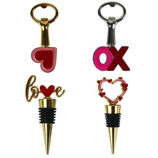Assorted design valentine themed bottle stoppers