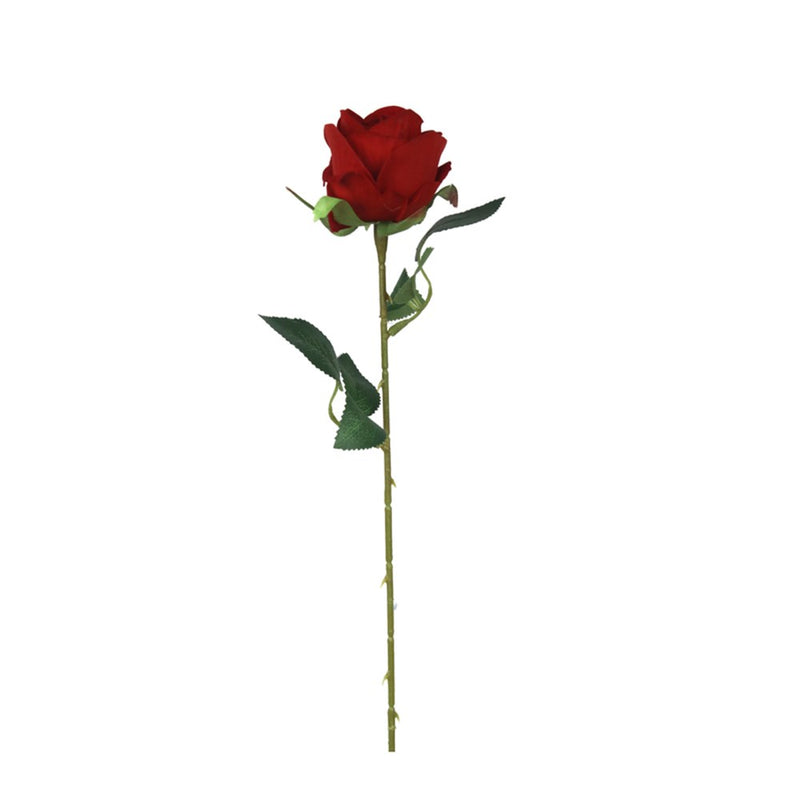 Single artificial red rose 45cm