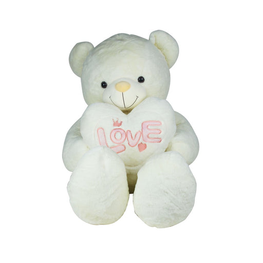 Giant 135cm pink teddy bear holding heart