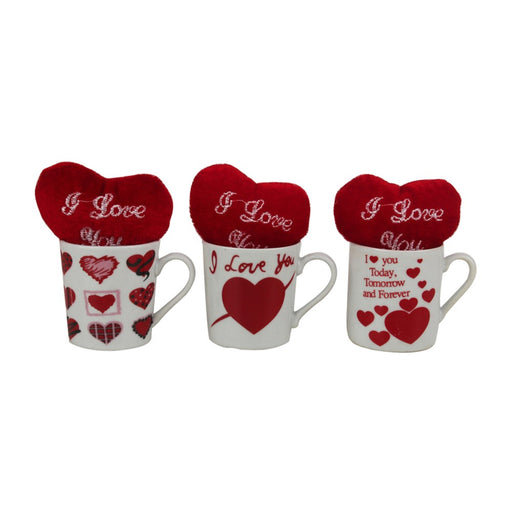 Miniature mug with small plush heart inside