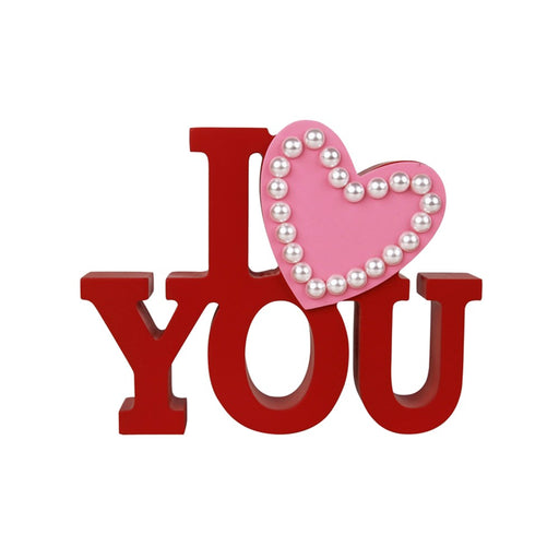 Small wooden MDF I Love You sign