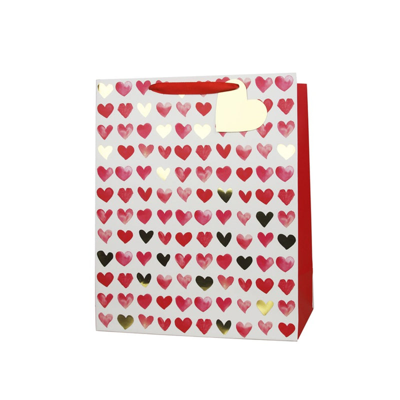 Large gift bag with heart pattern