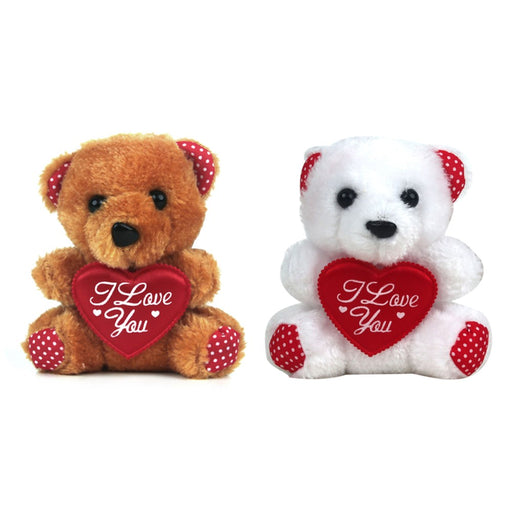 Small 13cm teddy bear holding heart assorted colors