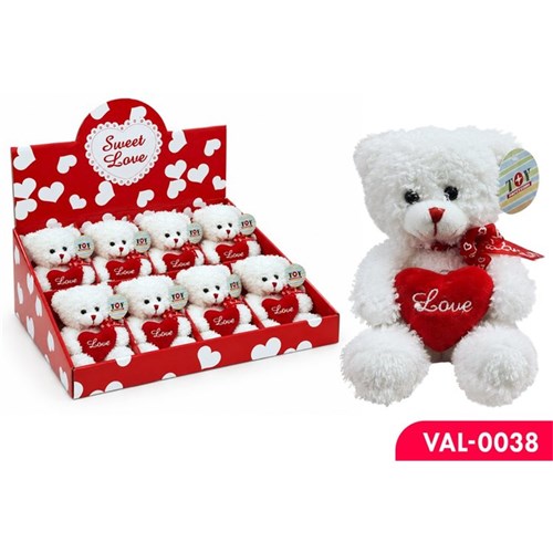 Small Valentine teddy bear with heart 15cm
