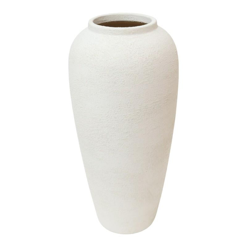 Tall cream ceramic decorative vase 40cm