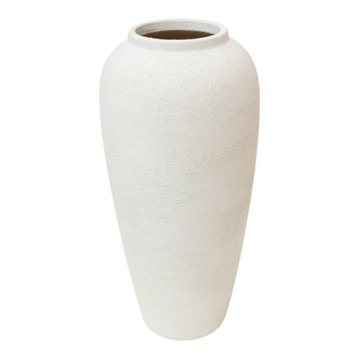 Tall cream ceramic decorative vase 40cm