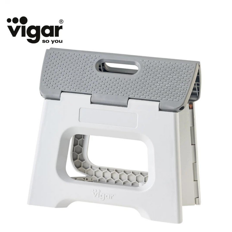 Compact Grey Foldable Stool 23cm