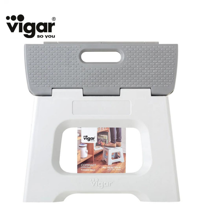 Compact Grey Foldable Stool 23cm