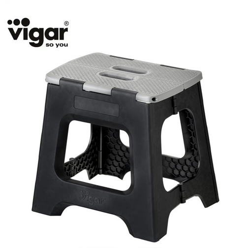Compact Foldable Stool Black-Grey 32cm