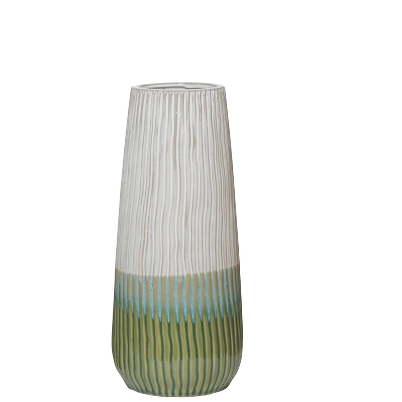 Viva Vase 13x30cm White and Green