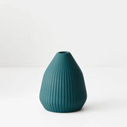 Vase Taza Peacock 13.5cm high x 11.5cm diameter blue-green decorative accent vase for modern tabletop and shelf styling – thumbnail