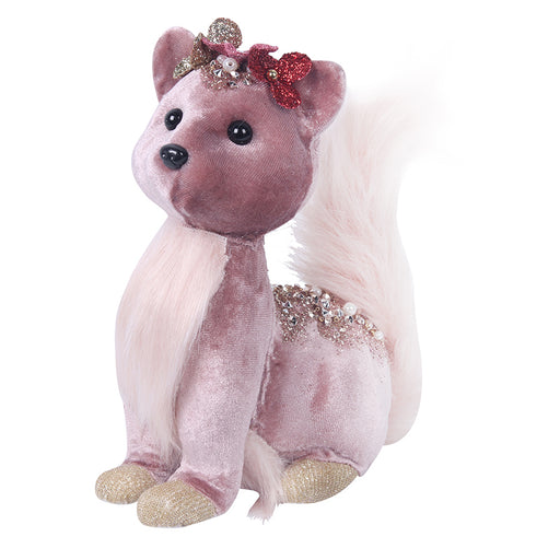 Ronis Velour Squirrel 19cm Pink