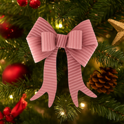 Pink Velour Bow 20x25cm for Christmas tree, wreath, garland, or gift decoration