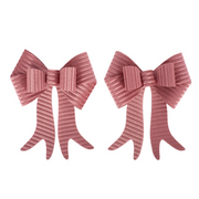 Set of 2 Pink Velour Bows 15x20cm for Christmas tree, wreath, garland, or gift décor