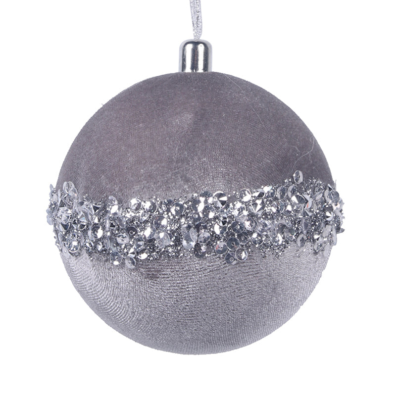 Ronis Velvet Ball Tree Decor 10cm Taupe