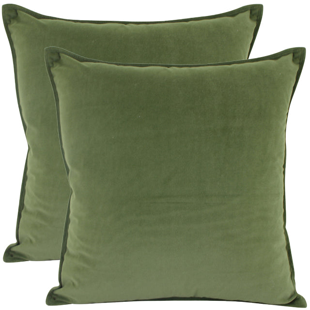 Ronis Velvet Cushion 45x45cm Olive