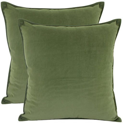 Ronis Velvet Cushion 55x55cm Olive