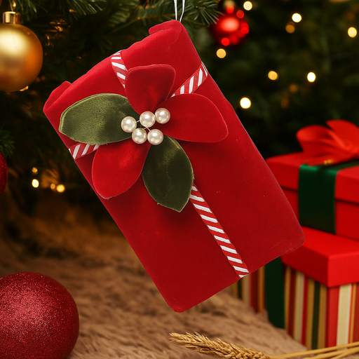 Elegant velvet gift box Christmas decoration 11x21cm