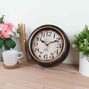Ronis Vintage Port Classic Distressed Metal Wall Clock 24x24x7cm Black – thumbnail