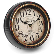 Ronis Vintage Port Classic Distressed Metal Wall Clock 24x24x7cm Black – thumbnail