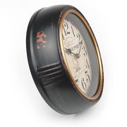 Ronis Vintage Port Classic Distressed Metal Wall Clock 24x24x7cm Black – thumbnail