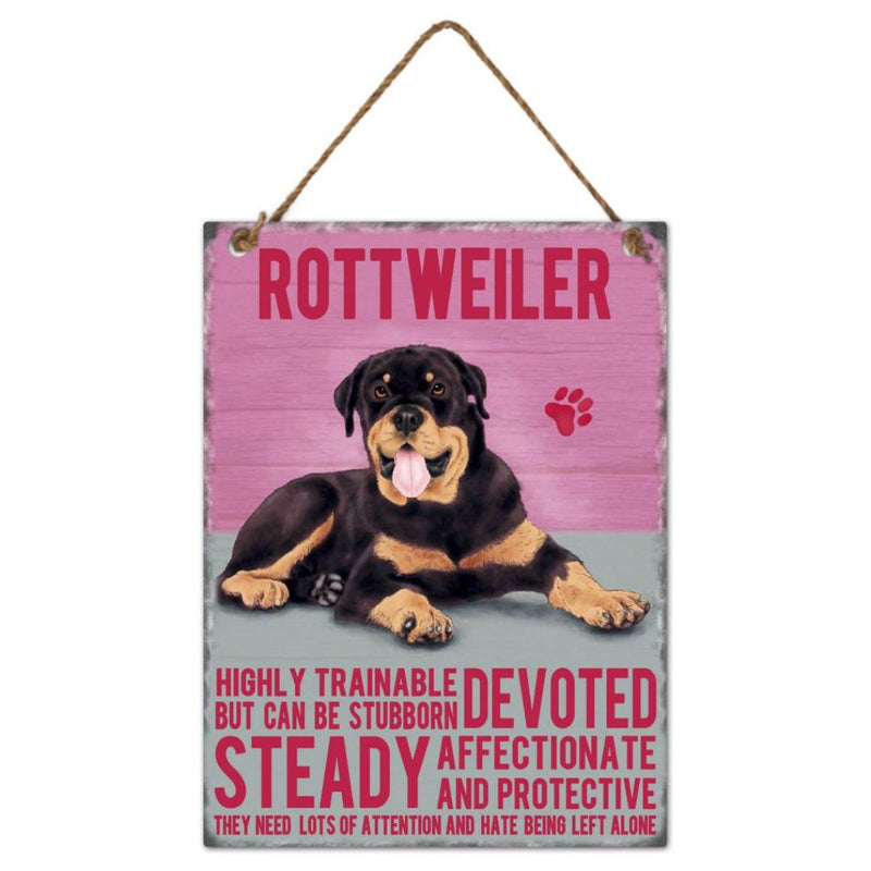 Metal Rottweiler Wall Hanging 20x27cm