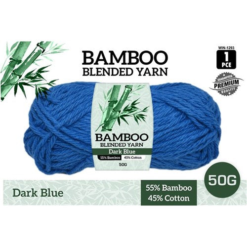 Bamboo Cotton Blend Yarn DBlue 50g