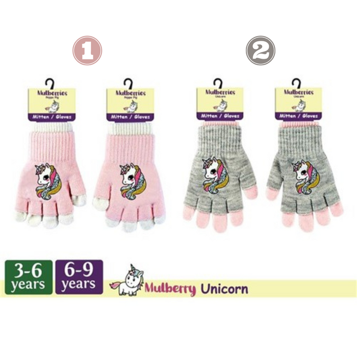 Girls Fashion Unicorn Gloves