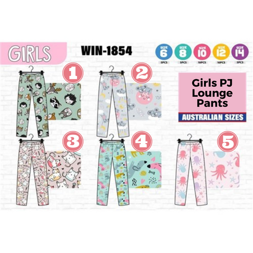 Girls PJ Lounge Pants 5Sizes Ser 1