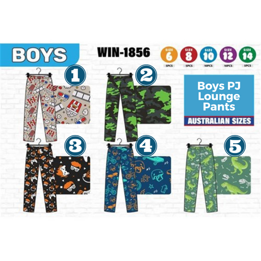 Boys PJ Lounge Pants 5 Sizes