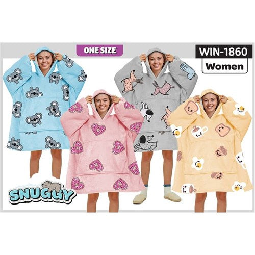 Snuggy Sherpa Hoodie Ladies Printd 2