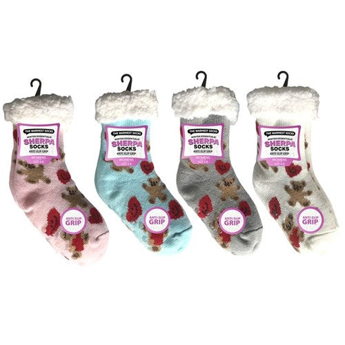 Socks Girls Sherpa Socks Hearts Bears