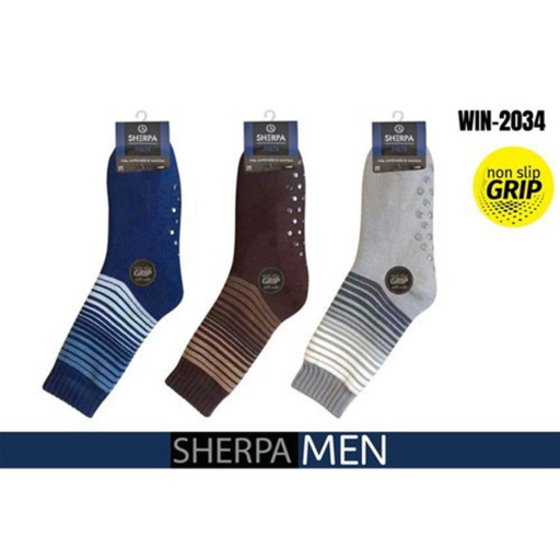 Mens Sherpa Socks Block Stripe Ser 2