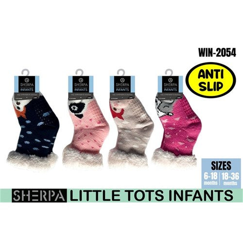 Infants Sherpa Socks Cute Animal 2