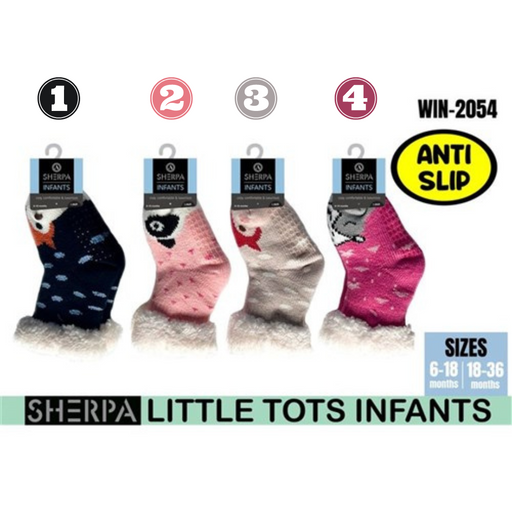 Infants Sherpa Socks Cute Animal 2